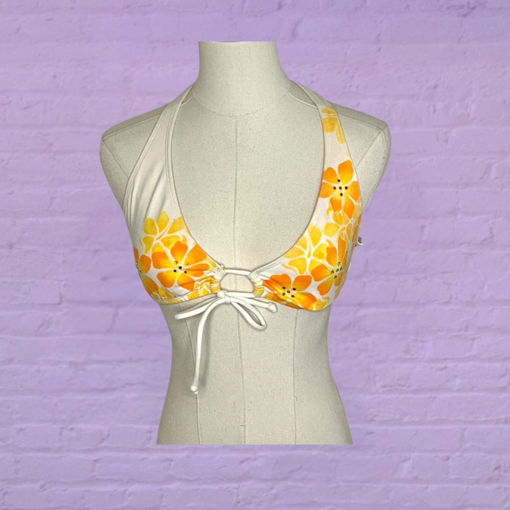 Floral Halter Bikini Top